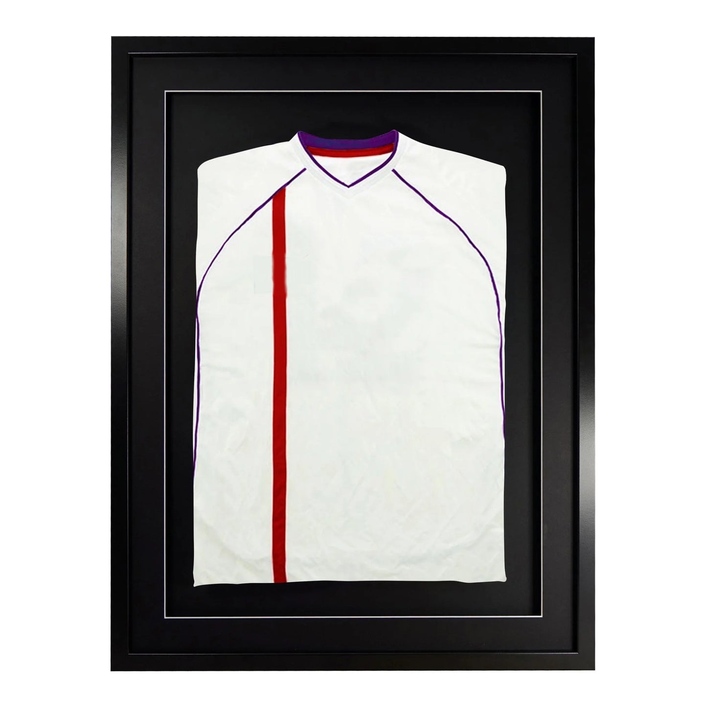 Sport Shirt Framing - Black Frame, Black Mount, Black Back Board