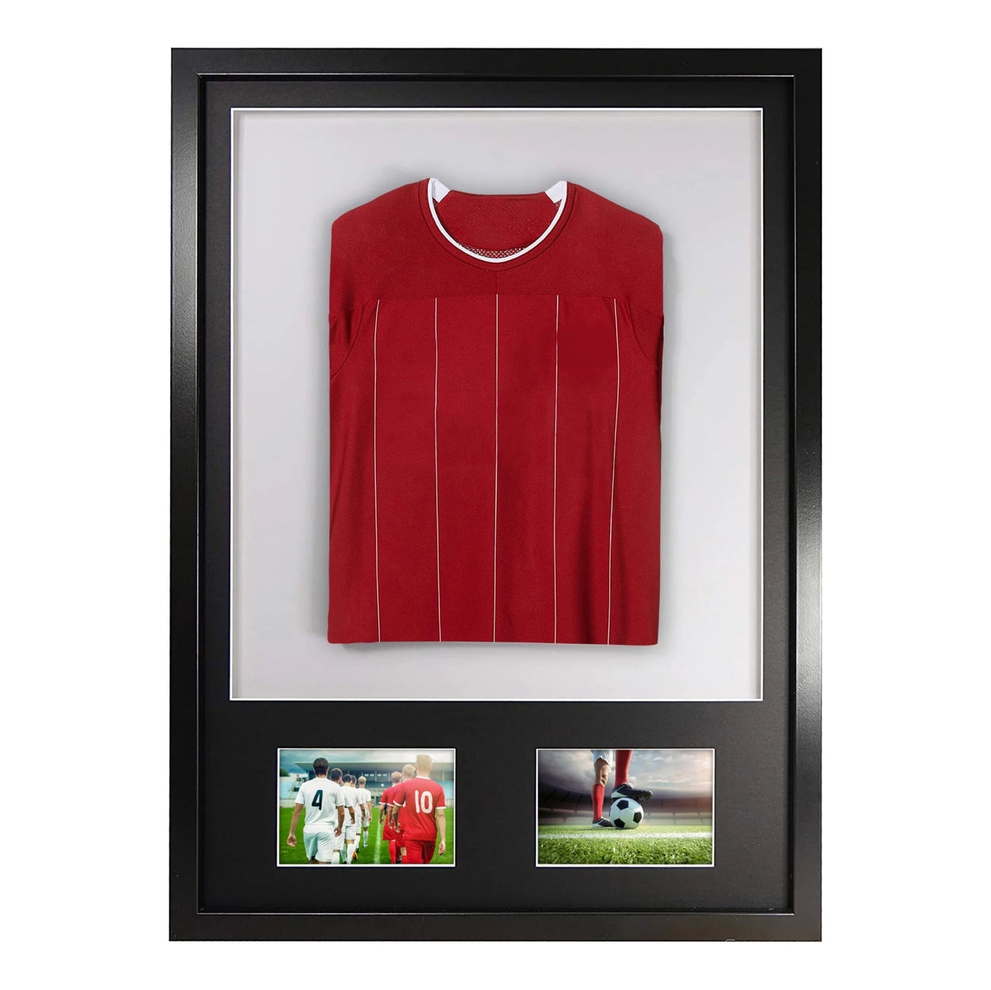 Sports Shirt Frame - Black Frame/Black Mount/White Back Board