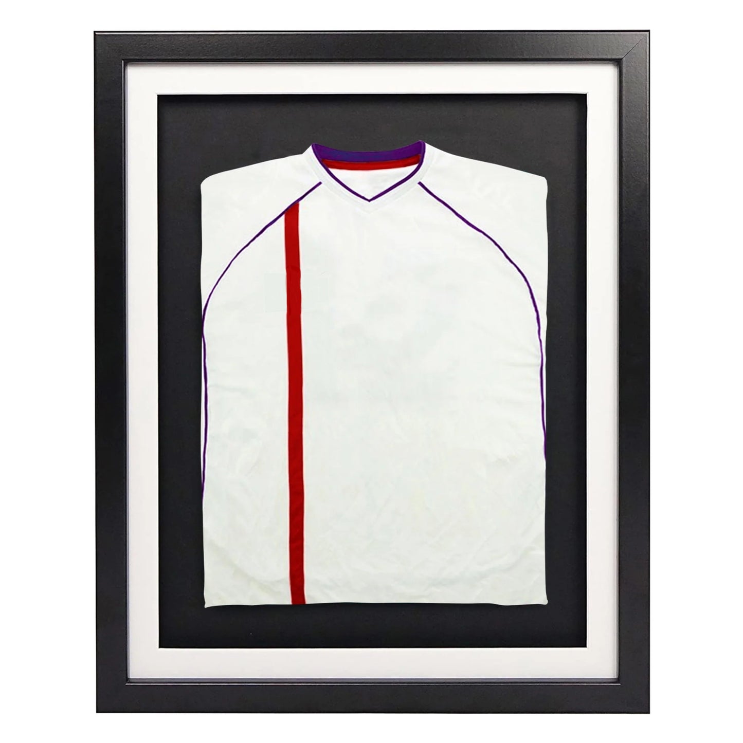 Sports Shirt Framing - Black Frame/ White Mount / Black Back Board
