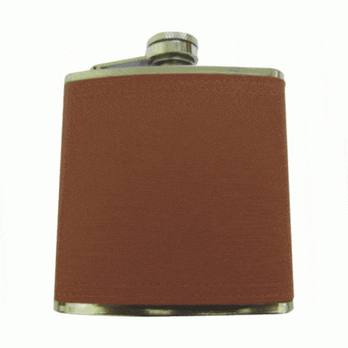 6oz Brown Leather Hip Flask