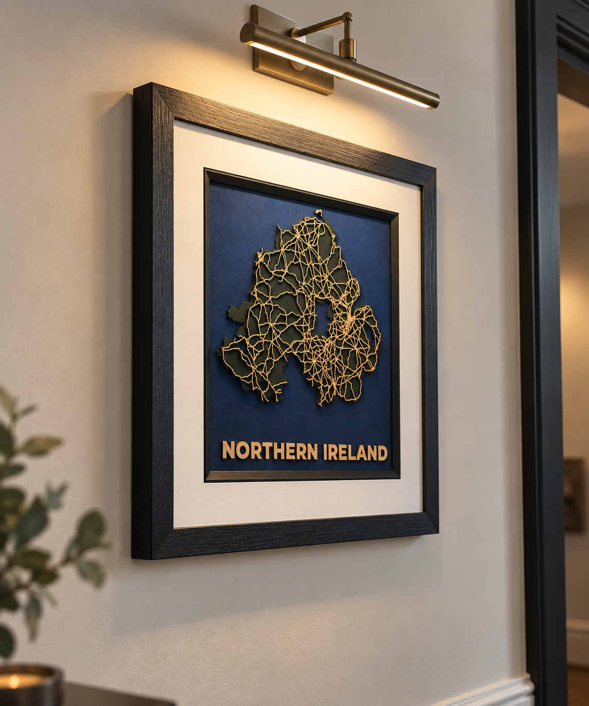 Northern Ireland – Handcrafted Layered Wooden Map 12 x 12 Inches