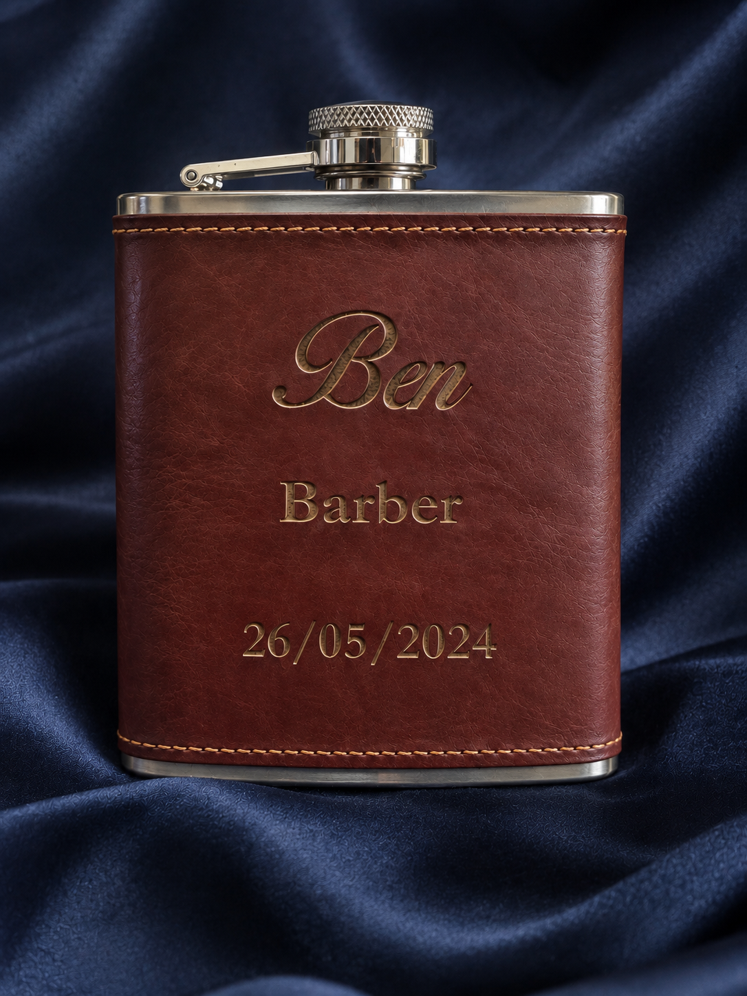 6oz Brown Leather Hip Flask