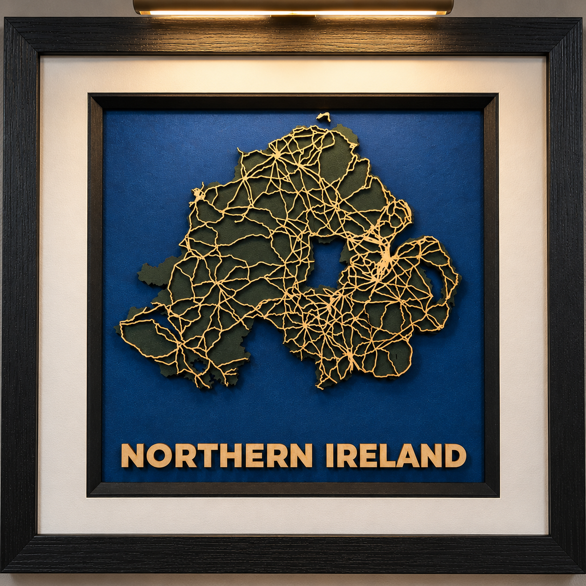 Northern Ireland – Handcrafted Layered Wooden Map 12 x 12 Inches